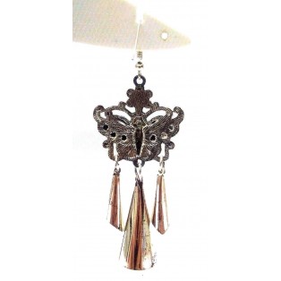 Silver Oxidized Earring Jhumka Jhumki Ethnic Boho Drop Dangle Long Jewelry E71